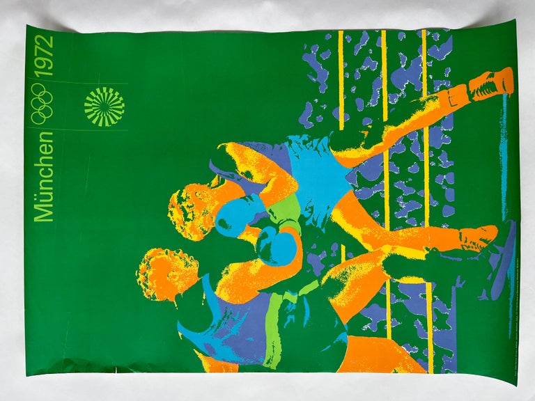 Otl Aicher Olympic Games Munich 1972, Boxing, Original Poster In Good Condition For Sale In Praha, CZ