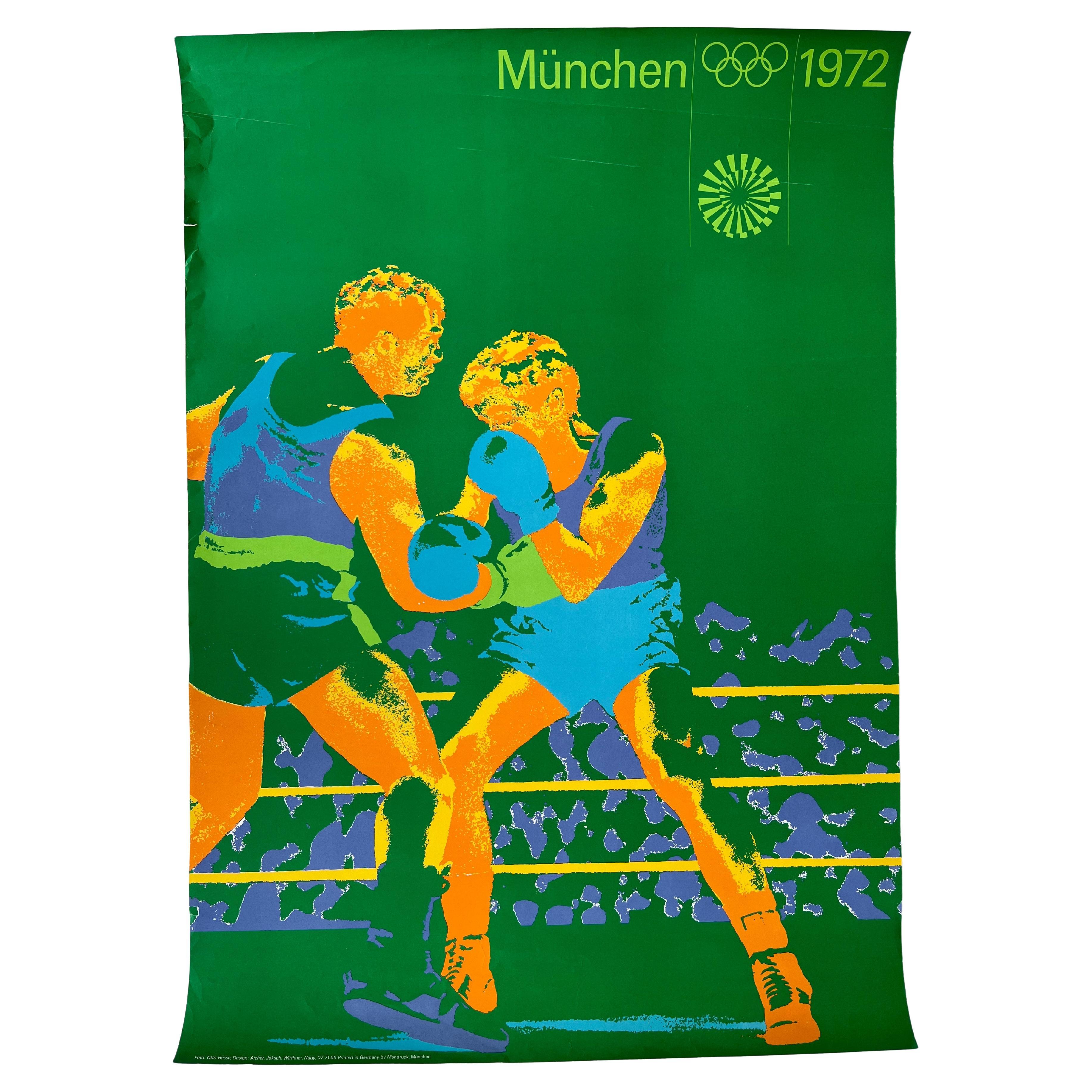 Otl Aicher Olympic Games Munich 1972, Boxing, Original Poster