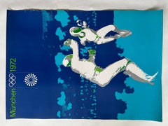 Otl Aicher Juegos Olímpicos Munich 1972, Deporte Esgrima, Cartel Original