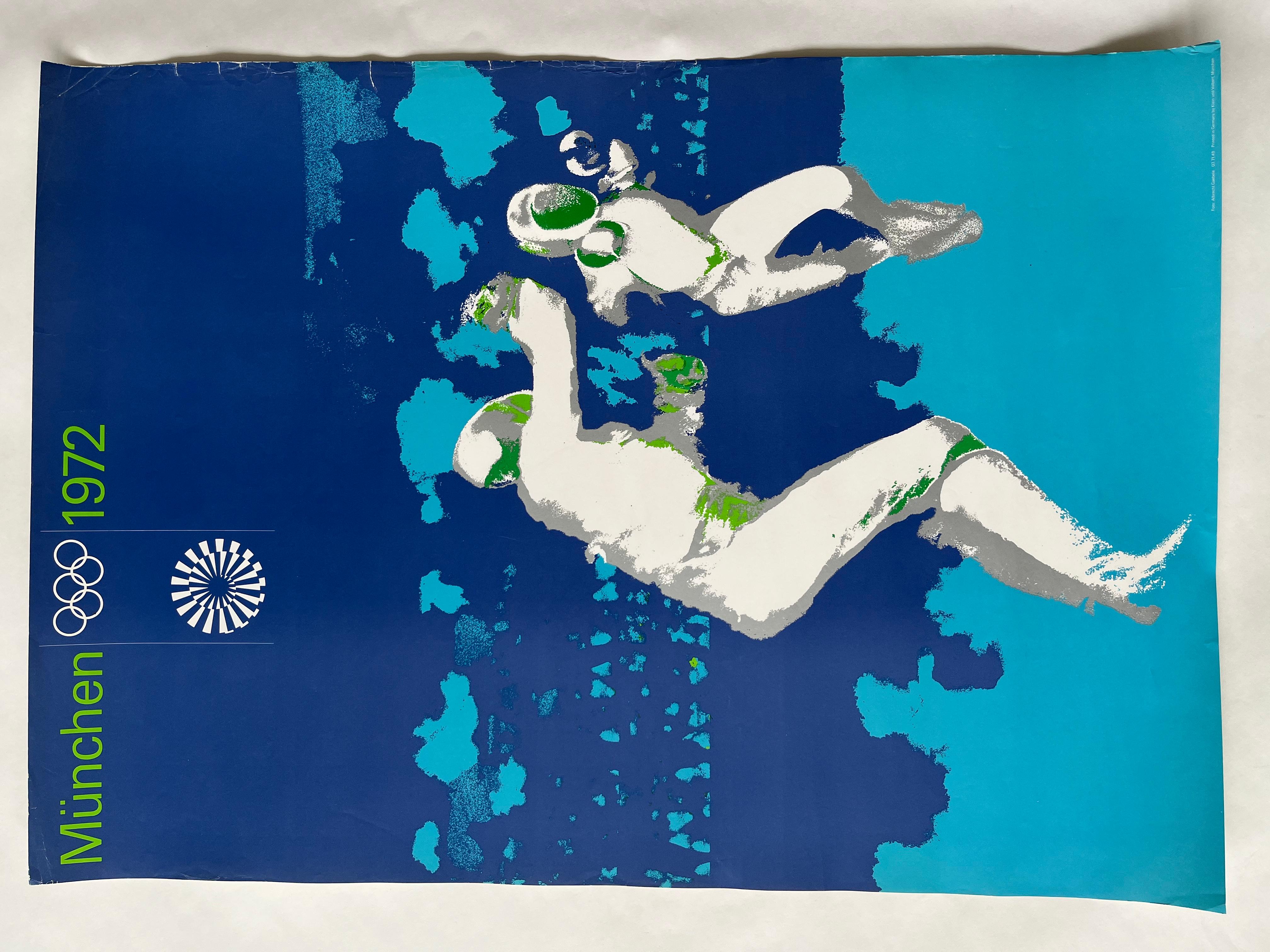 German Otl Aicher Olympic Games Munich 1972, Fencing Sport, Original Poster For Sale