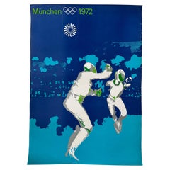 Otl Aicher Olympic Games Munich 1972, Fencing Sport, Original Poster