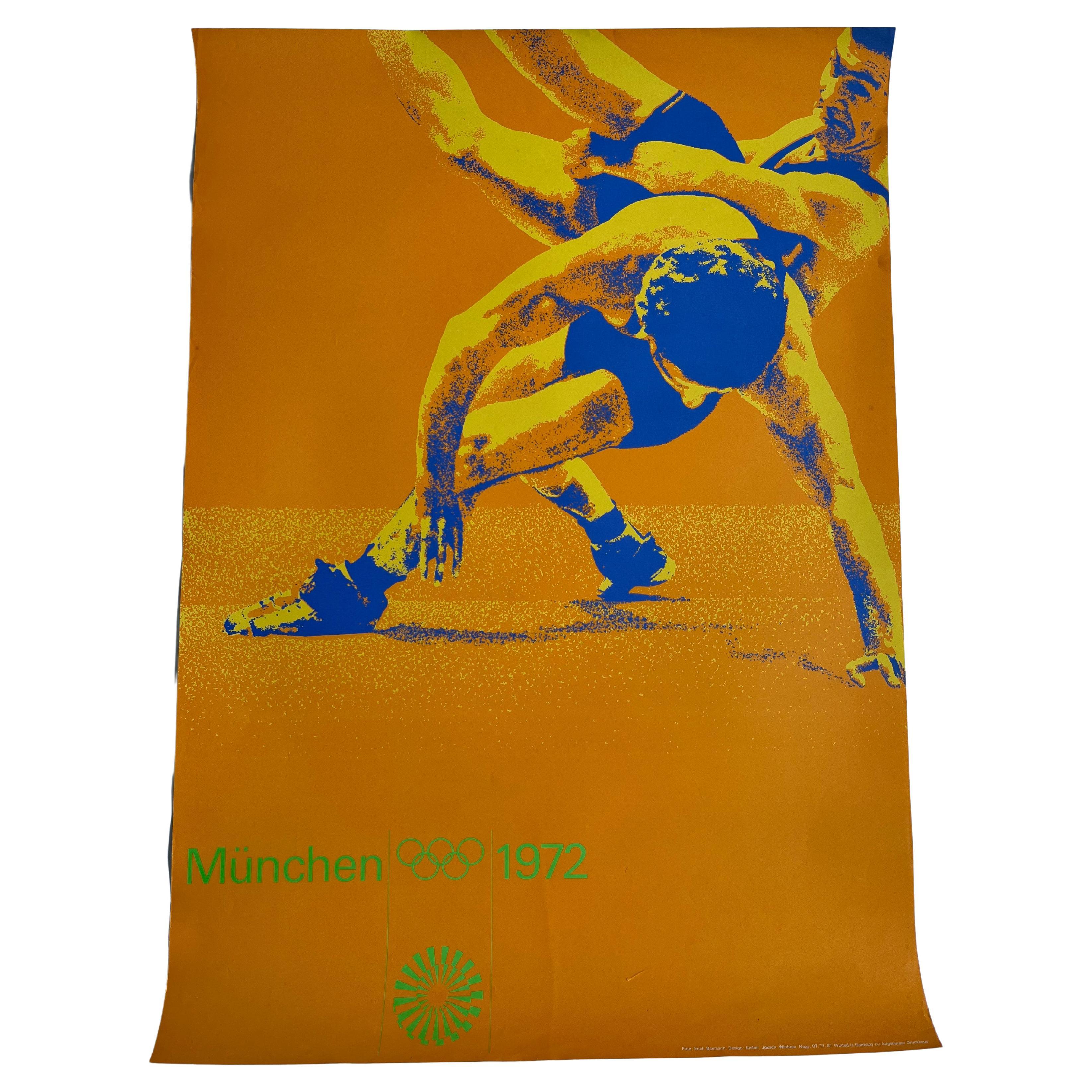 Otl Aicher "Olympic Games Munich 1972, Men's Wrestling, Original Poster