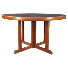 Otmar Danish Scandinavian Modern Teak Round Extendable Dining Table MCM