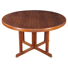 Otmar Danish Scandinavian Modern Teak Round Extendable Dining Table MCM