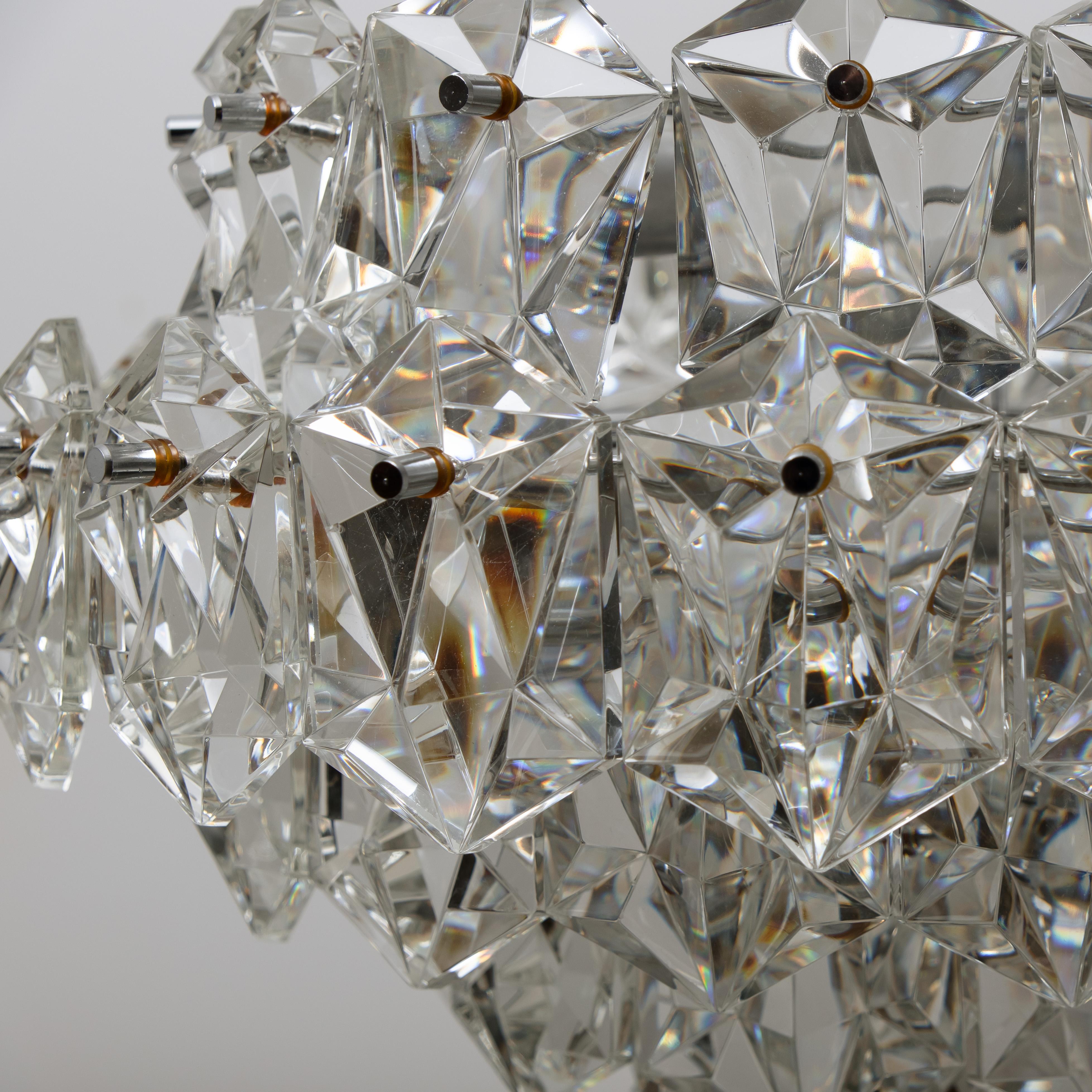 OTT Chrome and Crystal Chandelier, 1970s For Sale 7