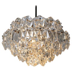 Araña OTT de cromo y cristal, años 70