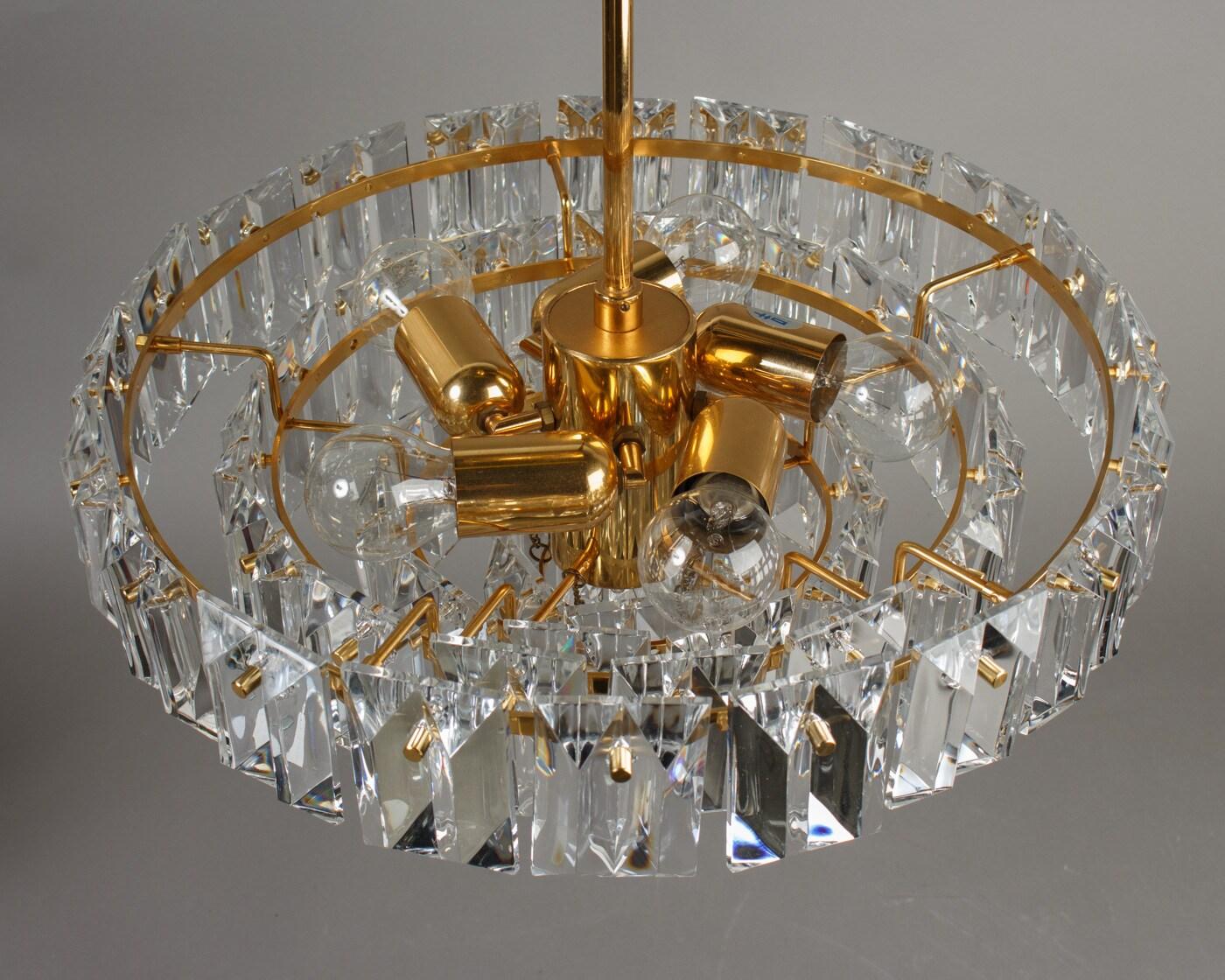 Mid-Century Modern OTT Crystal Chandelier, Germany, 1970 For Sale