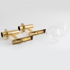 Ott International Wandleuchte aus Messing und Glas  ein Paar Deutschland 1970