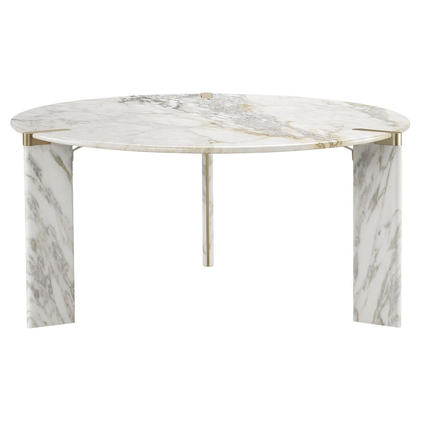 Ottanta Round White Dining Table by Lorenza Bozzoli For Sale