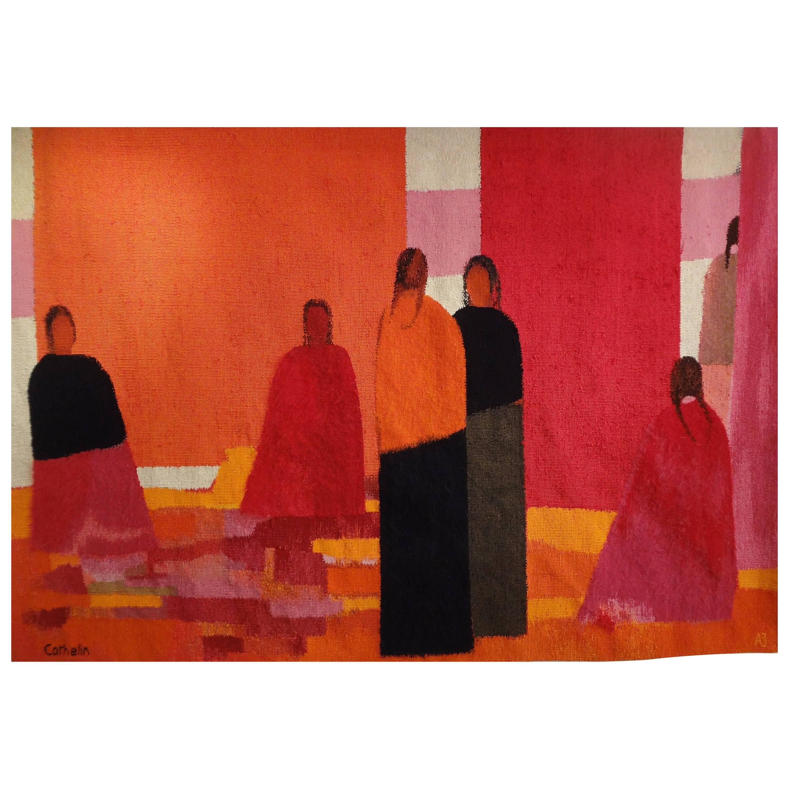 Ottavalo Market, Tapestry by Bernard Cathelin and A3 Workshop, 1979 For Sale