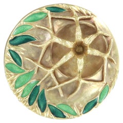 Ottaviani 18K Gold Enamel Tree of Life Brooch, Circa 1970
