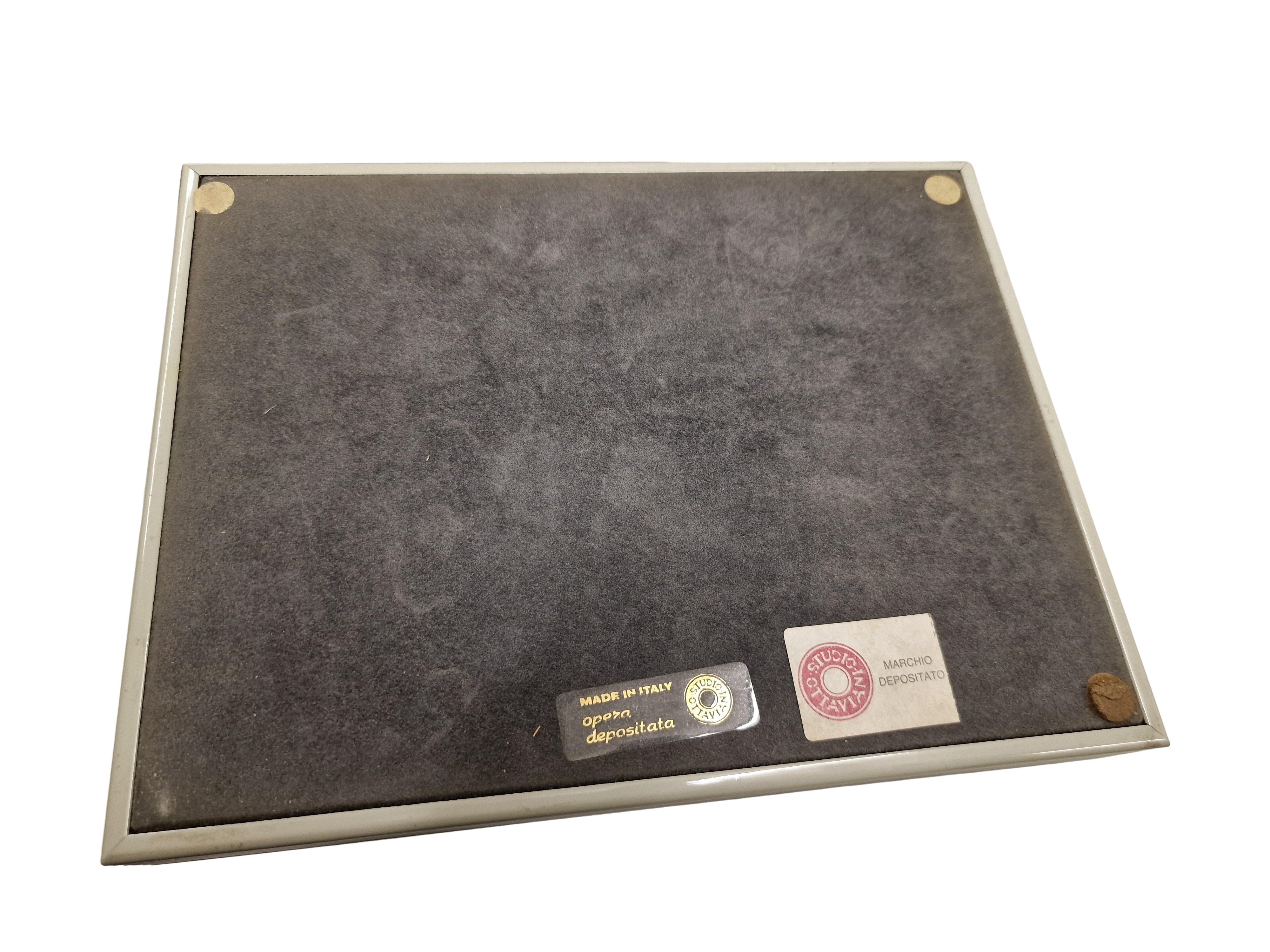 Caja con tapa de plata de ley italiana de mediados de siglo Ottaviani con grulla de pájaro, años 70 7