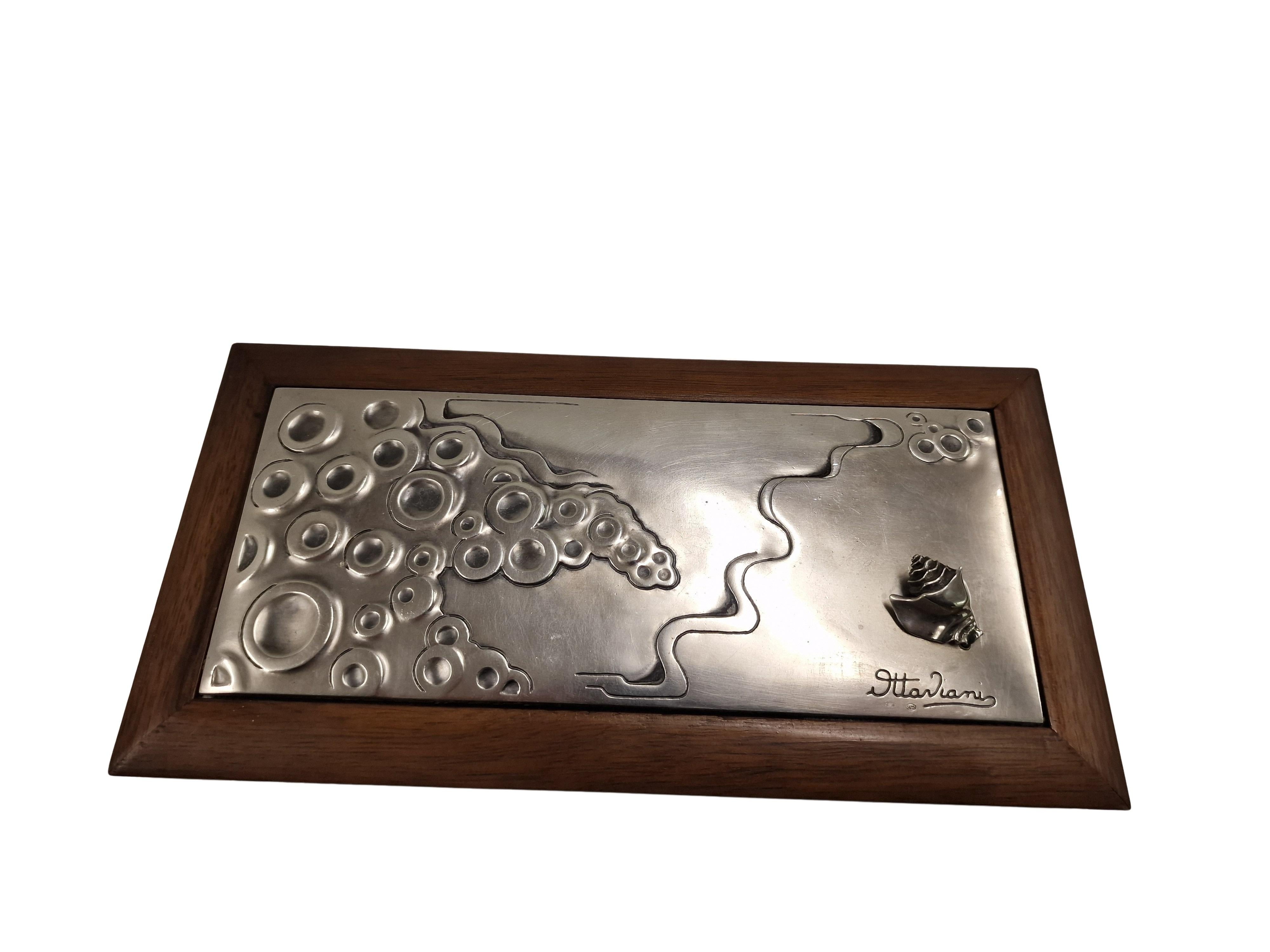 Ottaviani Italienische Sterlingsilber-Dose mit Deckel und Muscheldekor, 1960er Jahre im Angebot 9