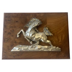 Ottaviani Large, Lux Wood Box & 800 Silver, Card, Dice, Poker Game Horse/Stallion