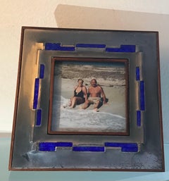 Cadre Pucture d'Ottaviani en bois de cuivre émaillé argent 925, Italie, 1960