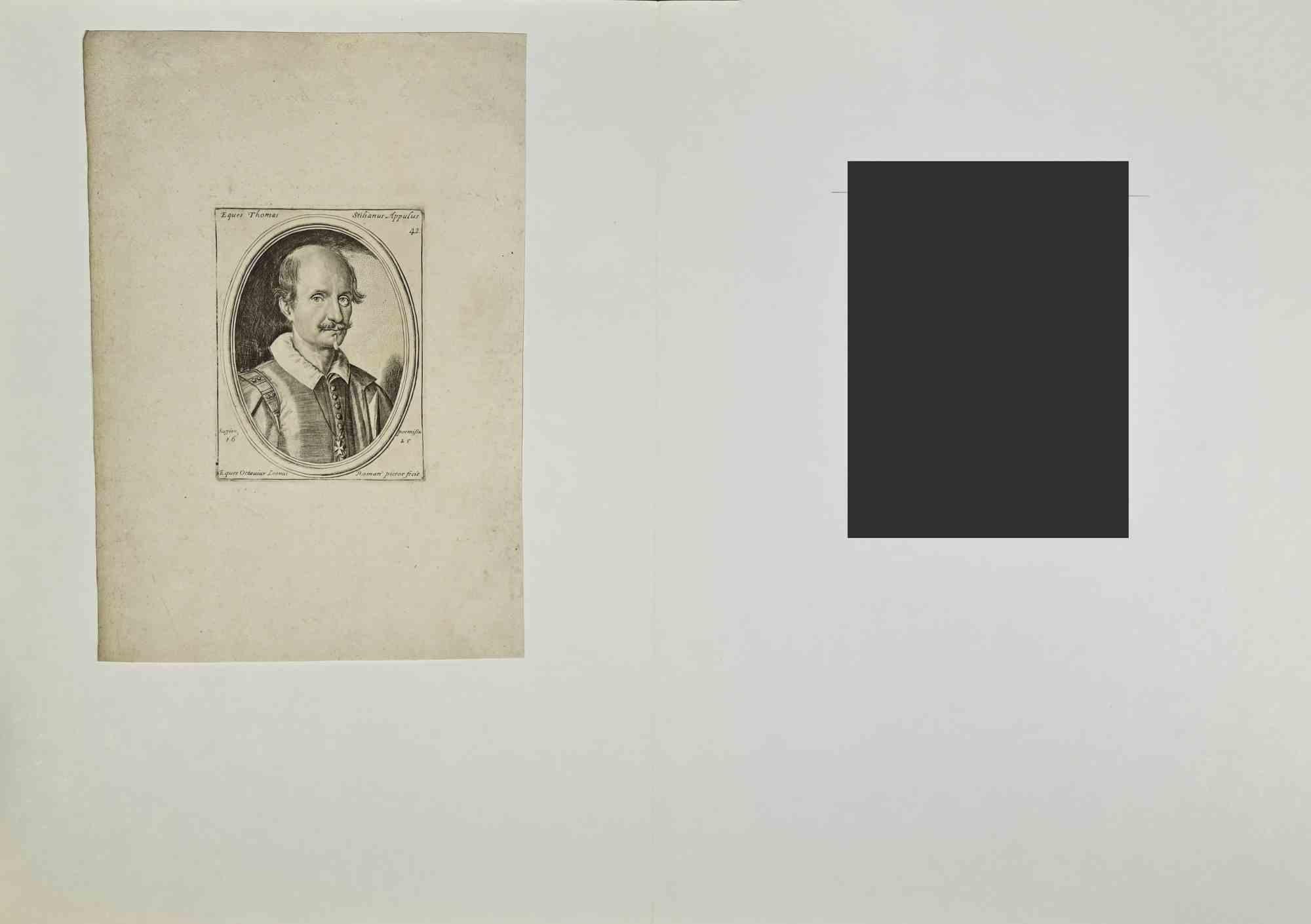 Porträt – Radierung von Ottavio Leoni – 19. Jahrhundert im Angebot 1