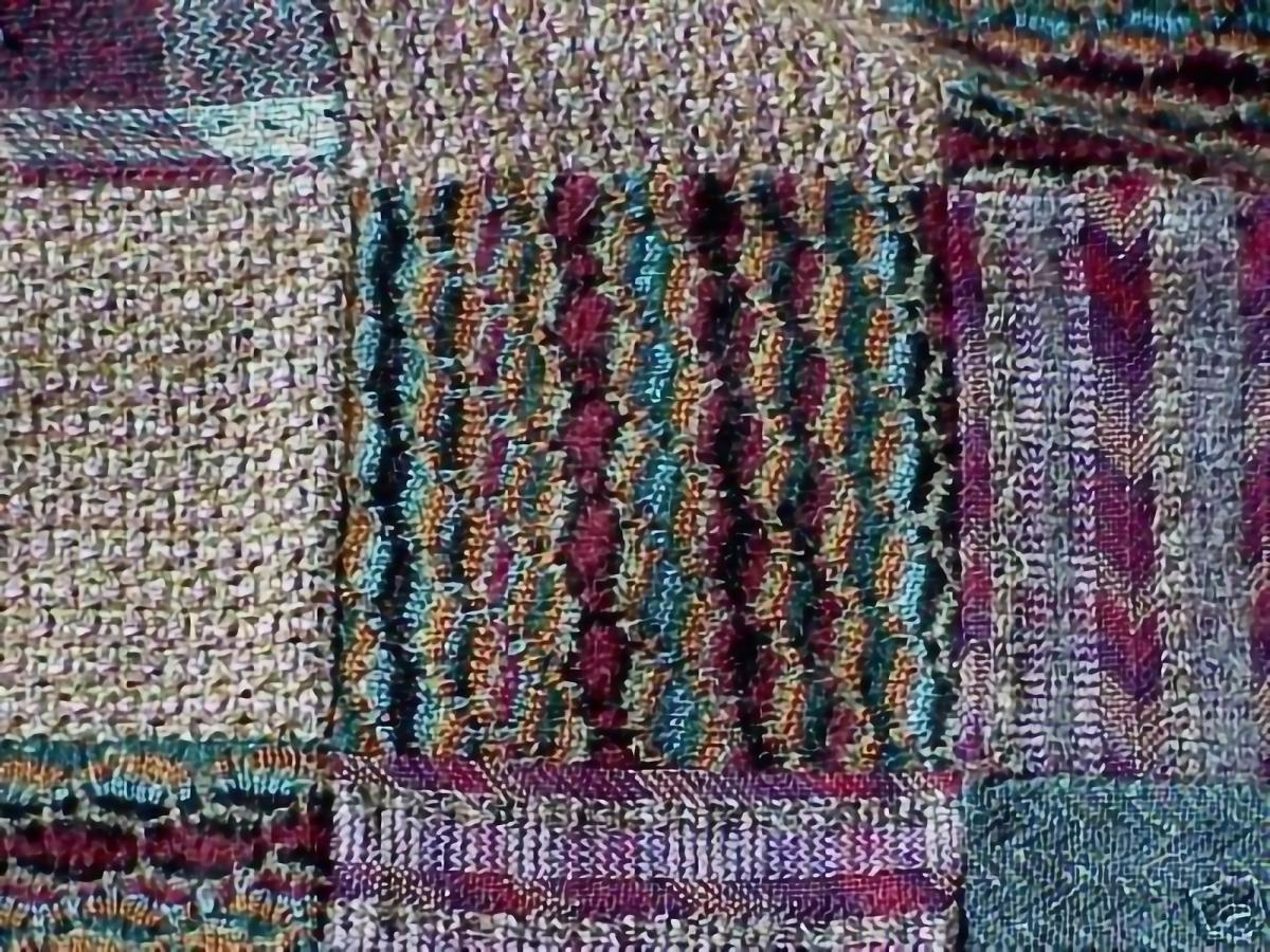 Ottavio Missoni Patchwork in Wool Series Arras, Design in Years ’70 for Saporit In Good Condition For Sale In Biella, IT