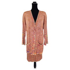 Ottavio Missoni matching cardigan and knit skirt set, vintage 80s