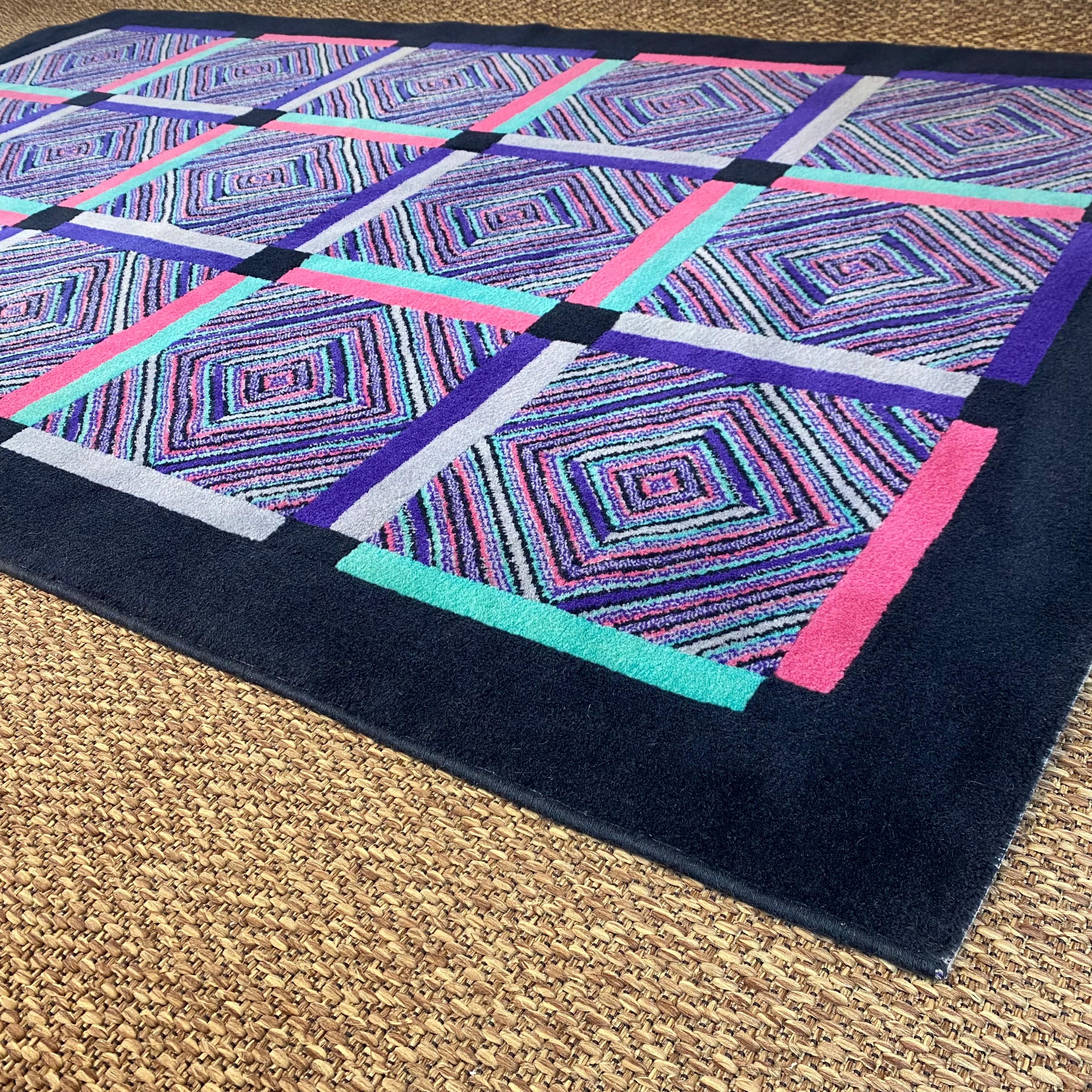 Ottavio Missoni's Geometrical Wool Carpet In Good Condition For Sale In Conversano, IT