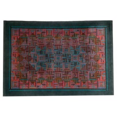 Vintage Ottavio Missoni's Geometrical Wool Carpet, Italy 1980s