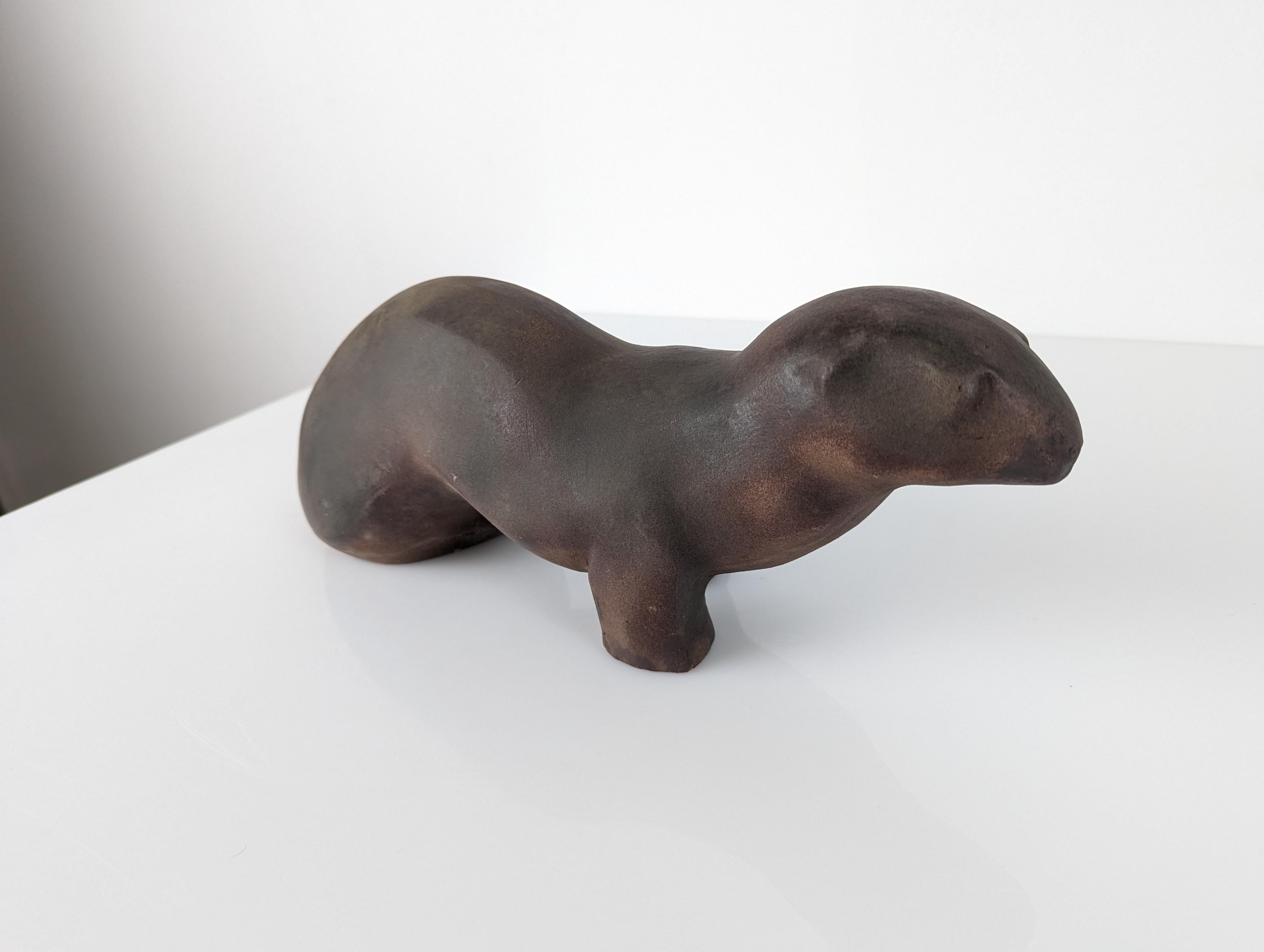 Spanish Otter Animal Sculpture by Elena Laverón, 1980s For Sale