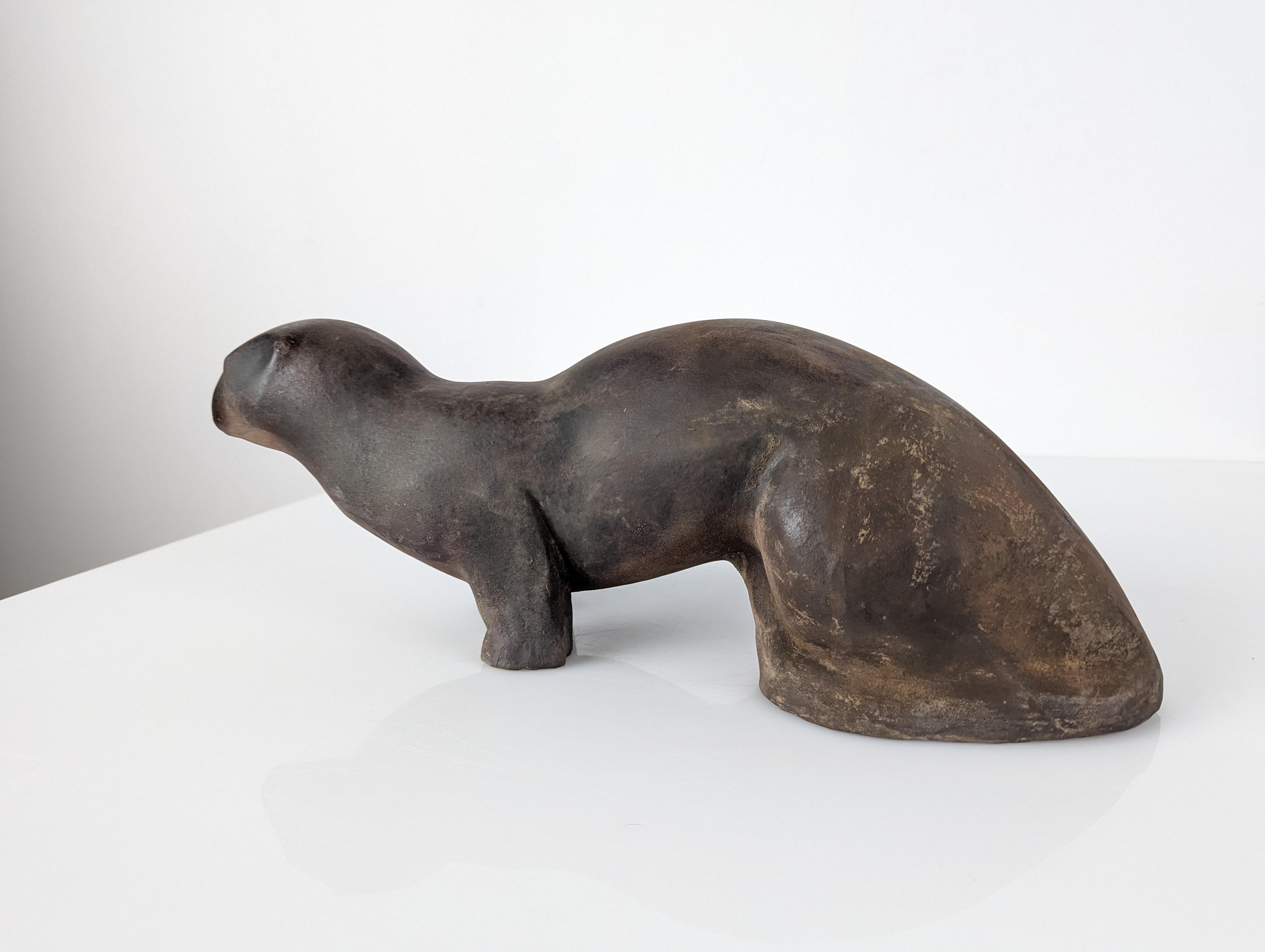 Late 20th Century Otter Animal Sculpture by Elena Laverón, 1980s For Sale
