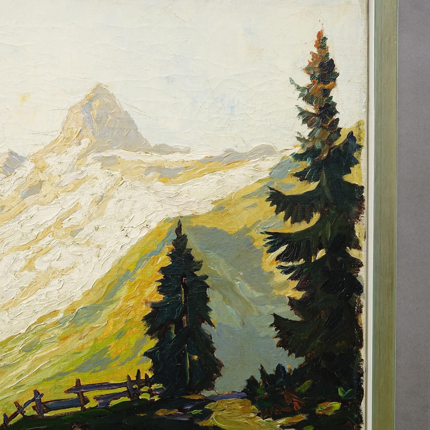 Otto Ackermann - Sommerliche Hochgebirgslandschaft ca. 1920s (Frühes 20. Jahrhundert) im Angebot