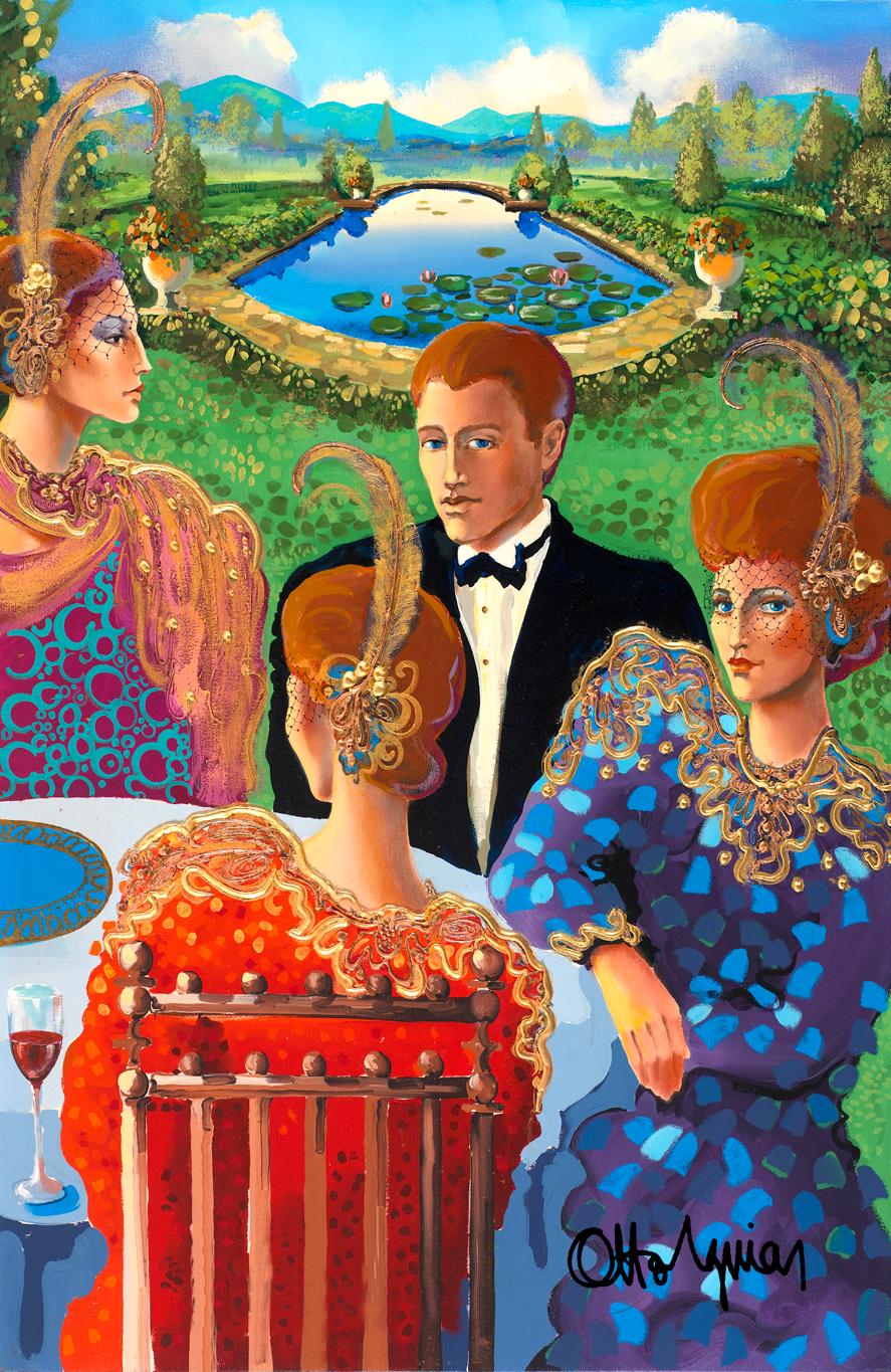 Figurative Painting di Otto Aguiar - In riva al lago