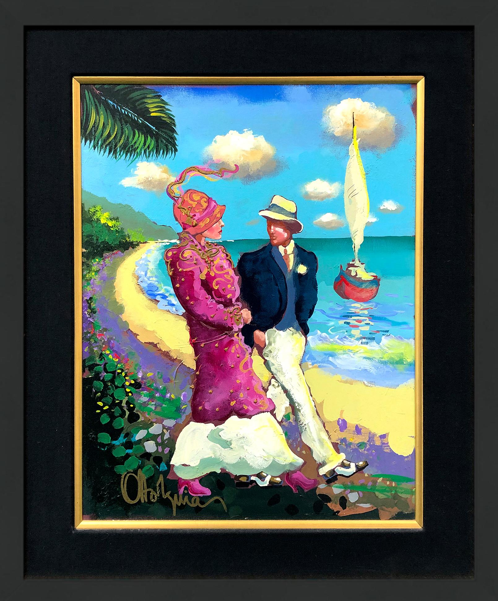 Otto Aguiar Portrait Painting - Morning Walk (Original Painting)