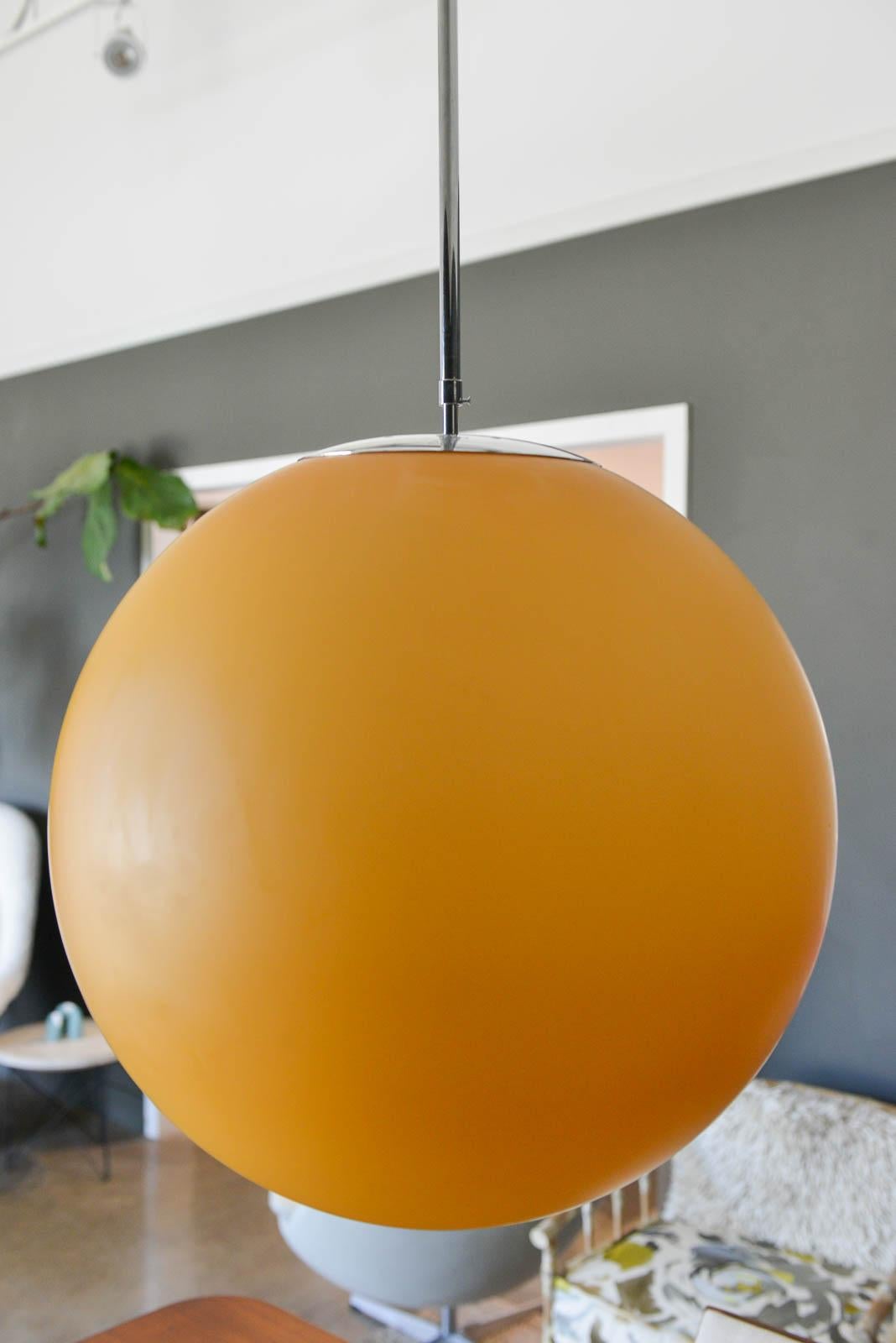 Post-Modern 'Otto' Amber Glass Globe Pendant by Ben Swildens for Fontana Arte, 1994