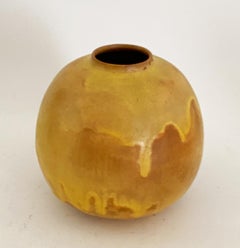 Studio Pottery-Vase aus dem Atelier von Otto und Gertrud Natzler mit ungewöhnlicher, tropfender Goldglasur