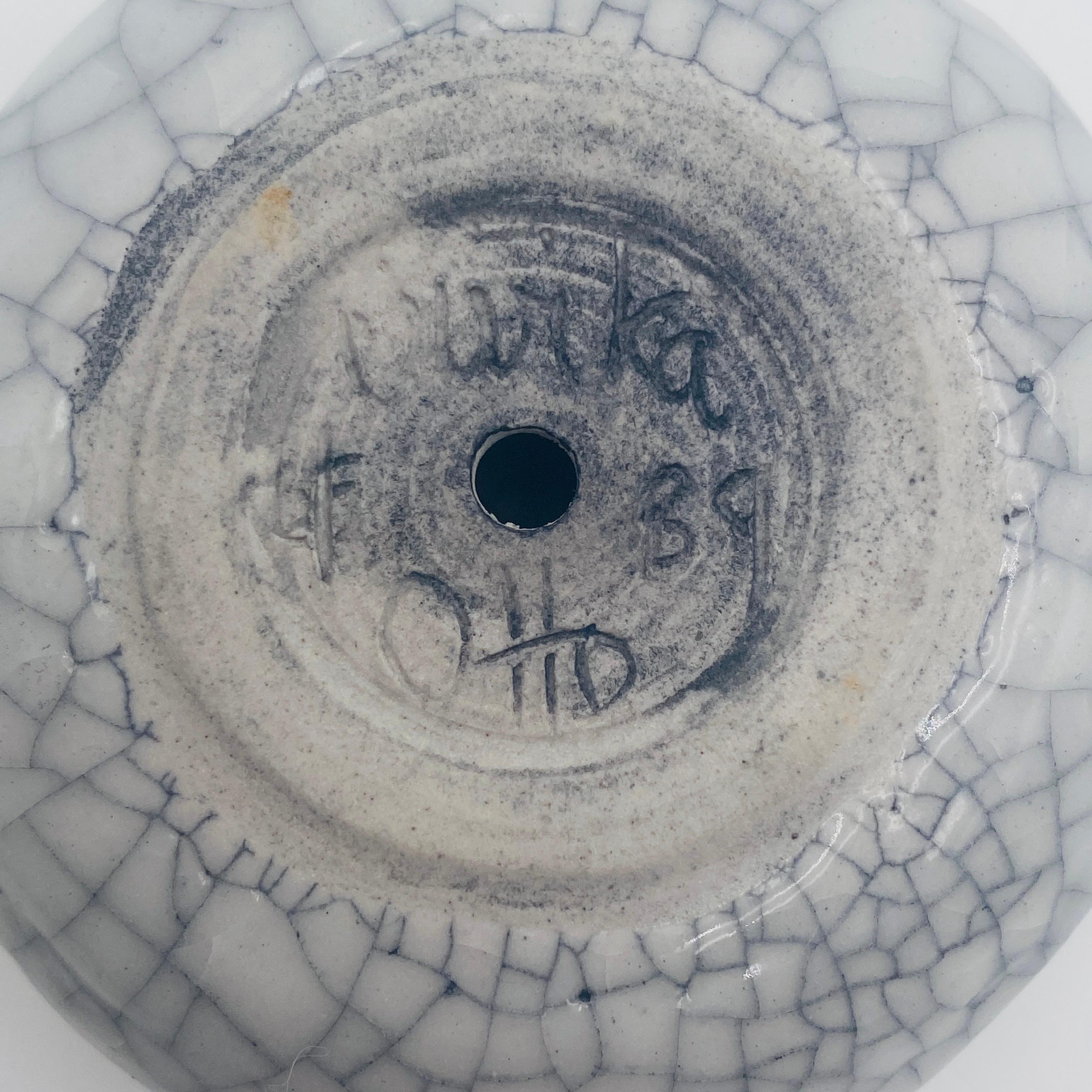 Mid-Century moderno Otto and Vivika Heino California Studio Pottery Smalto Crackle in vendita