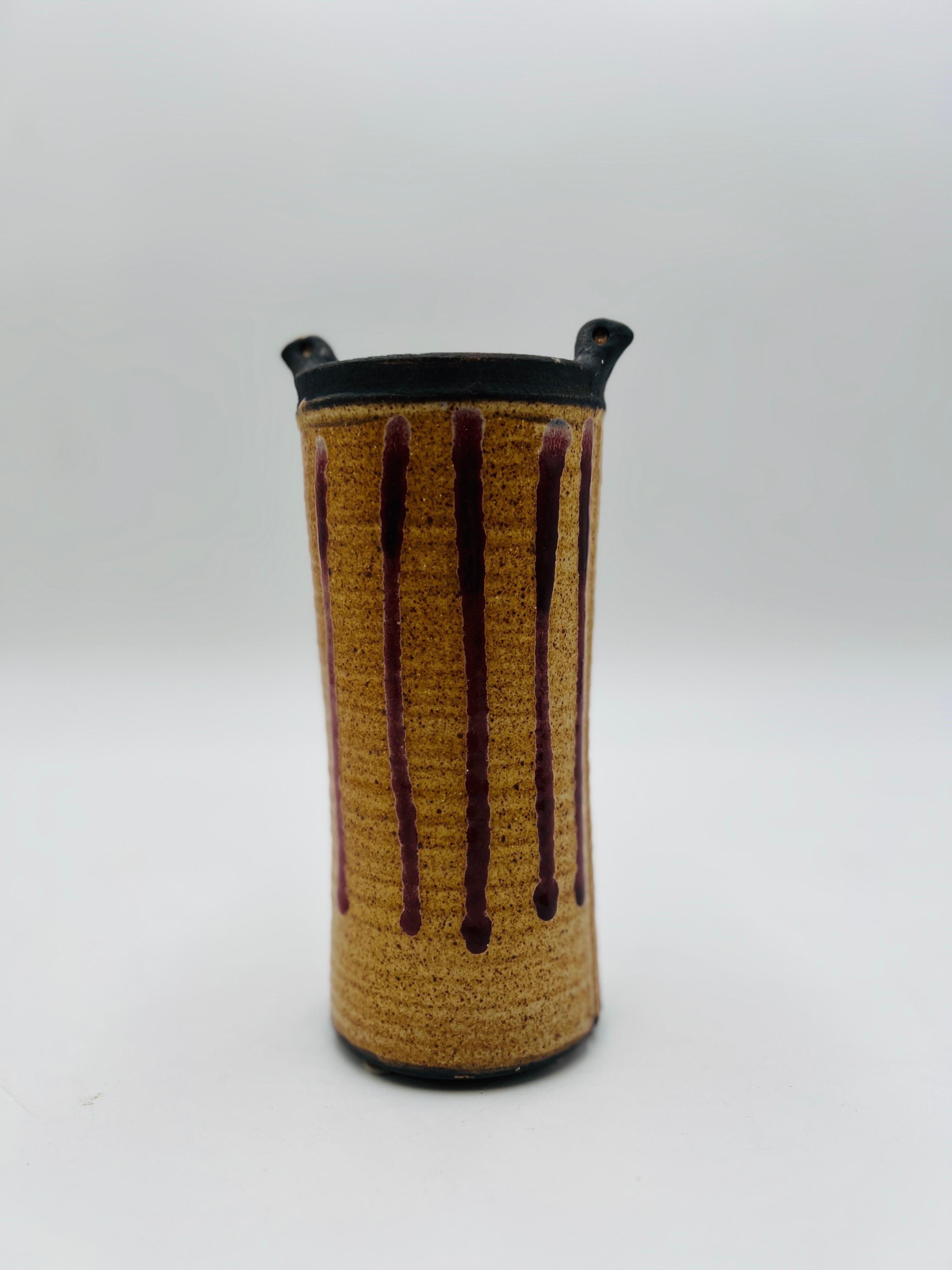 Otto and Vivika Heino Mid-Century Modern Oxblood Drip Ceramic Pottery For Sale 1