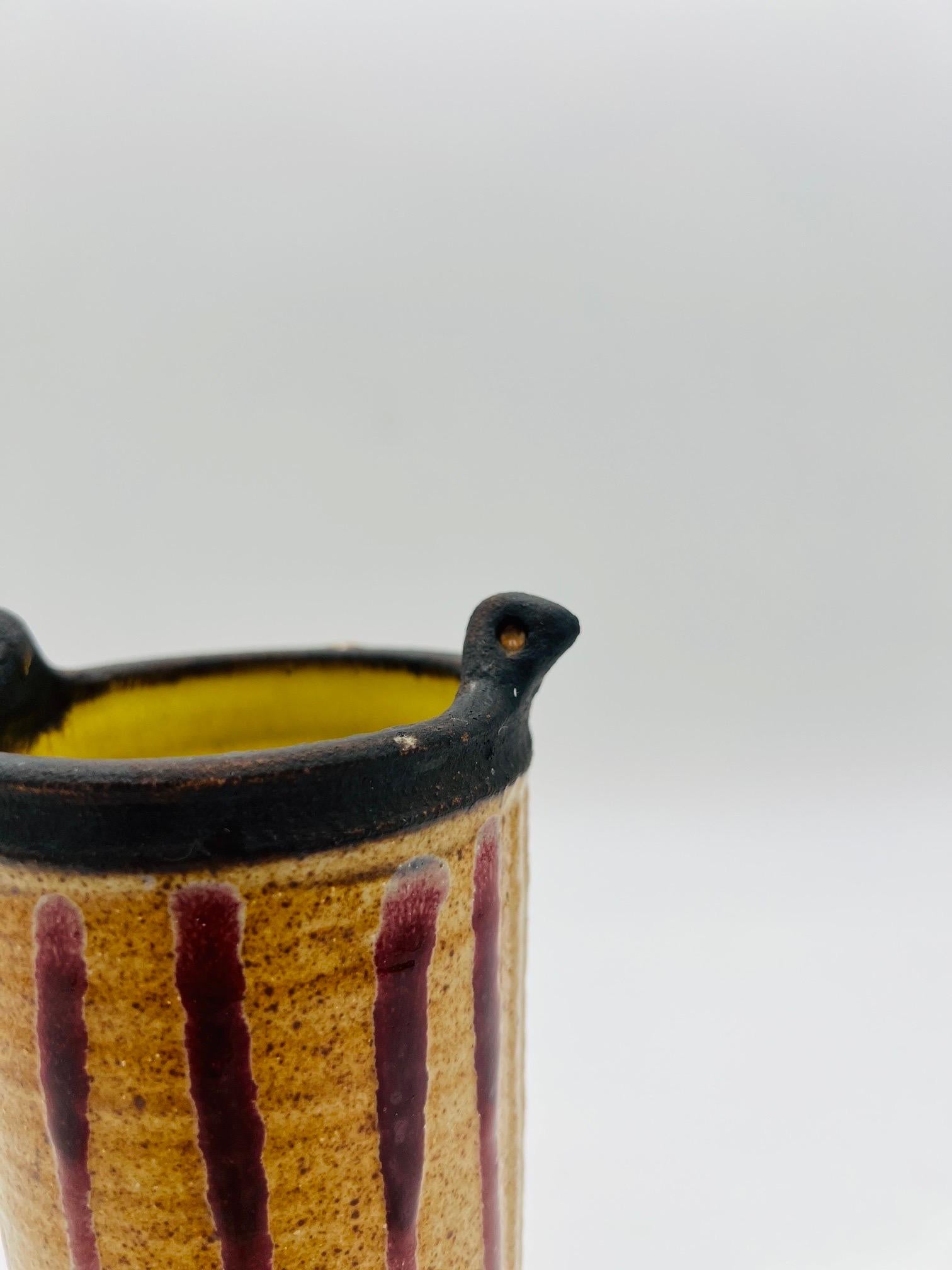 Otto and Vivika Heino Mid-Century Modern Oxblood Drip Ceramic Pottery For Sale 2