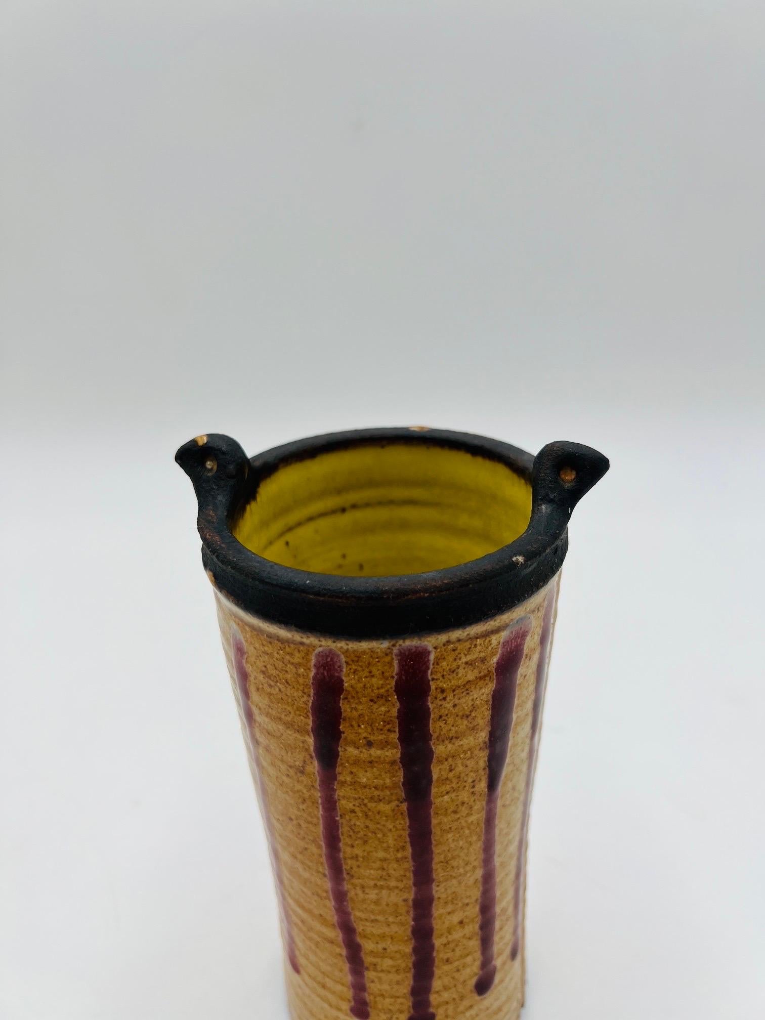 Otto and Vivika Heino Mid-Century Modern Oxblood Drip Ceramic Pottery For Sale 4