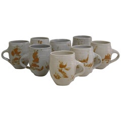 Used Otto and Vivika Heino Pottery Set of 8 Cups