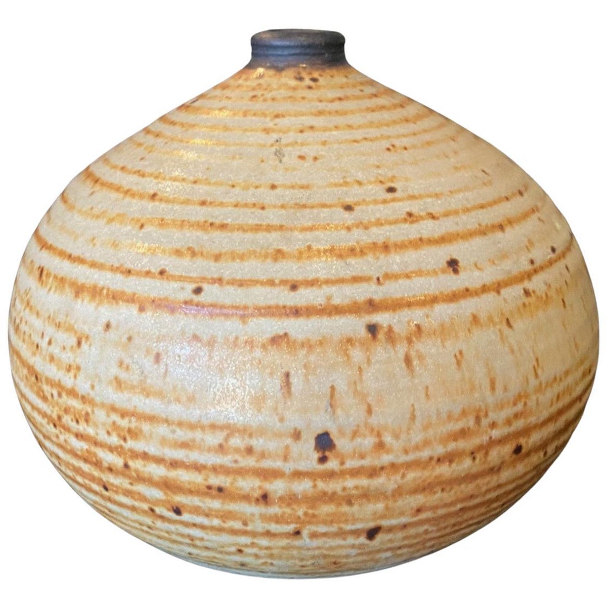 Otto and Vivika Heino Signed Mid-Century Modern Yellow Glazed Weed Pot Vase