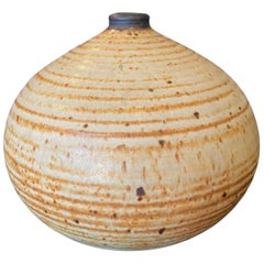 Otto and Vivika Heino Signiert Mitte des Jahrhunderts Modern Gelb glasiert Unkraut Topf Vase