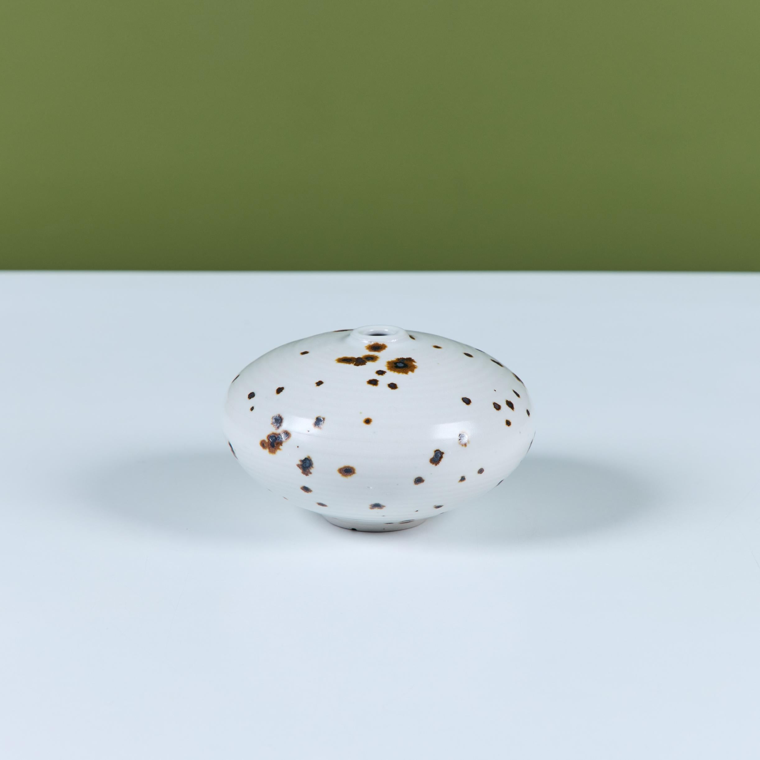 Ceramica Otto and Vivika Heino Vaso di gemme in ceramica smaltata con macchie di colore in vendita