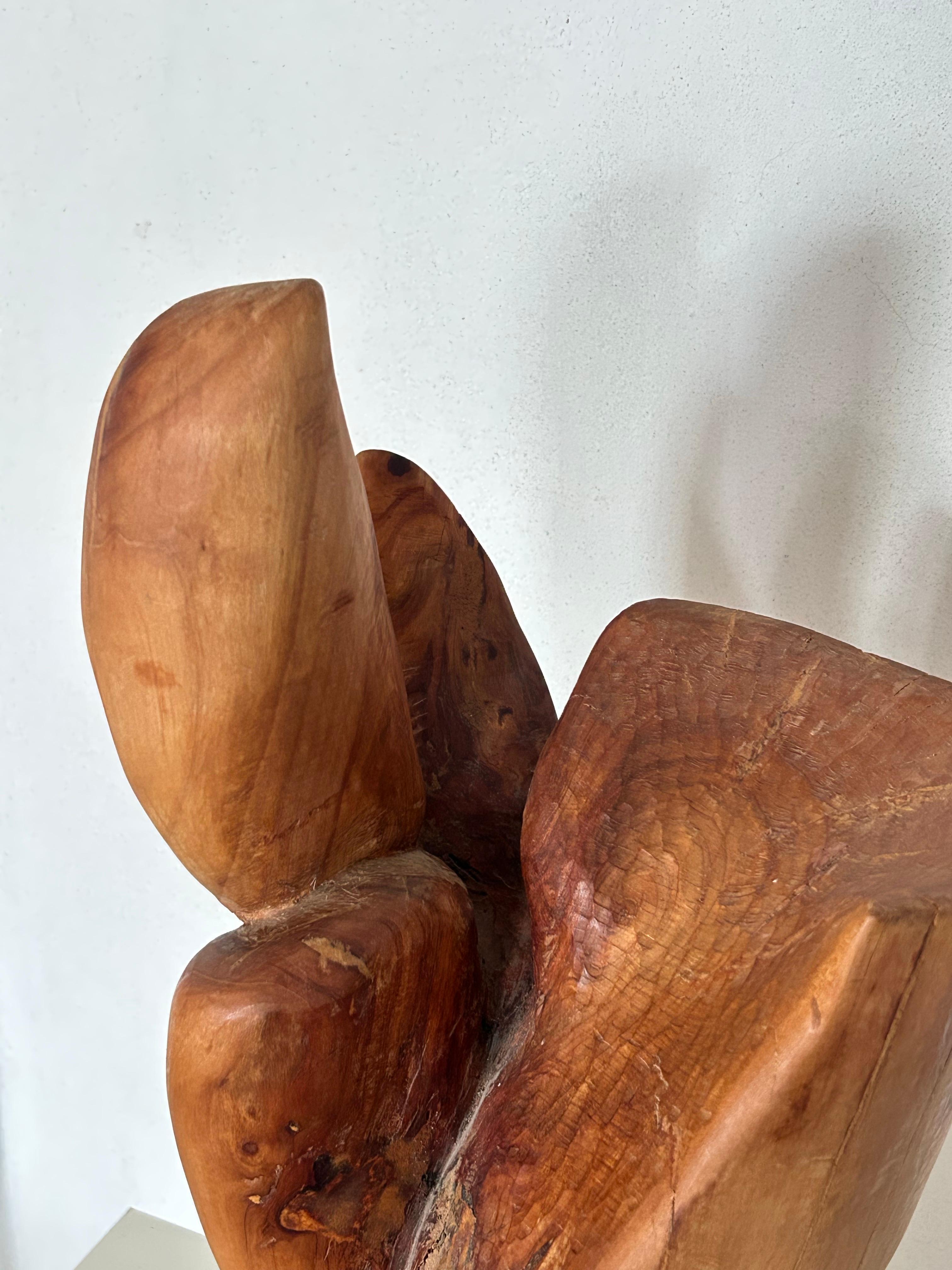 Carved Otto Baagøe Nielsen (1924-2016) Sculpture in Solid Wood, Signed and Dated 2001 For Sale