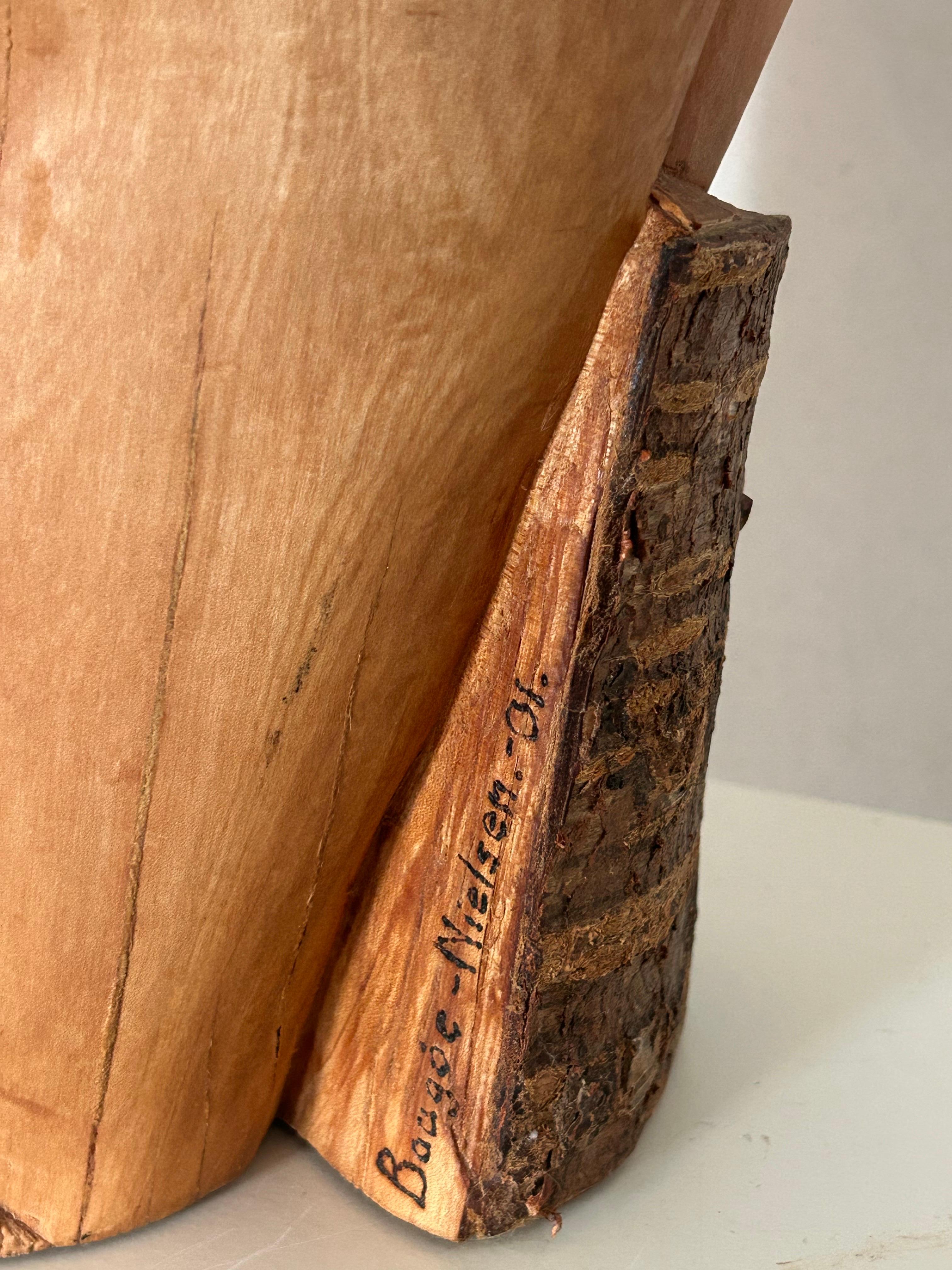 Otto Baagøe Nielsen (1924-2016) Sculpture in Solid Wood, Signed and Dated 2001 In Good Condition For Sale In Valby, 84