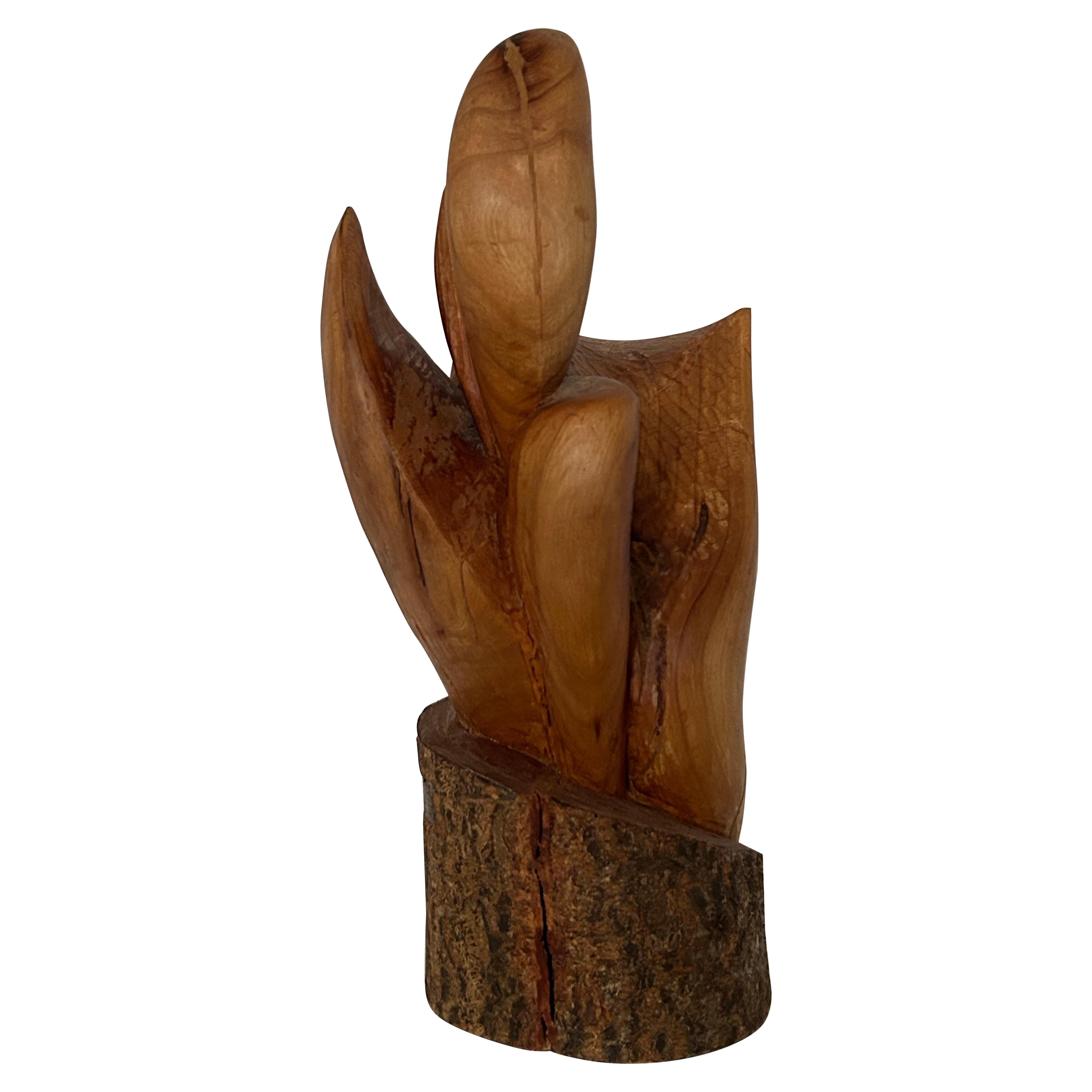 Otto Baagøe Nielsen (1924-2016) Sculpture in Solid Wood, Signed and Dated 2001 For Sale