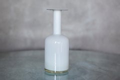 Otto Bauer “Gulv” White Cased Milk Glass Vase for Holmegaard, 1960s