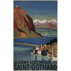 1935 travel poster by Otto Baumberger - Iconic Saint-Gothard railway line