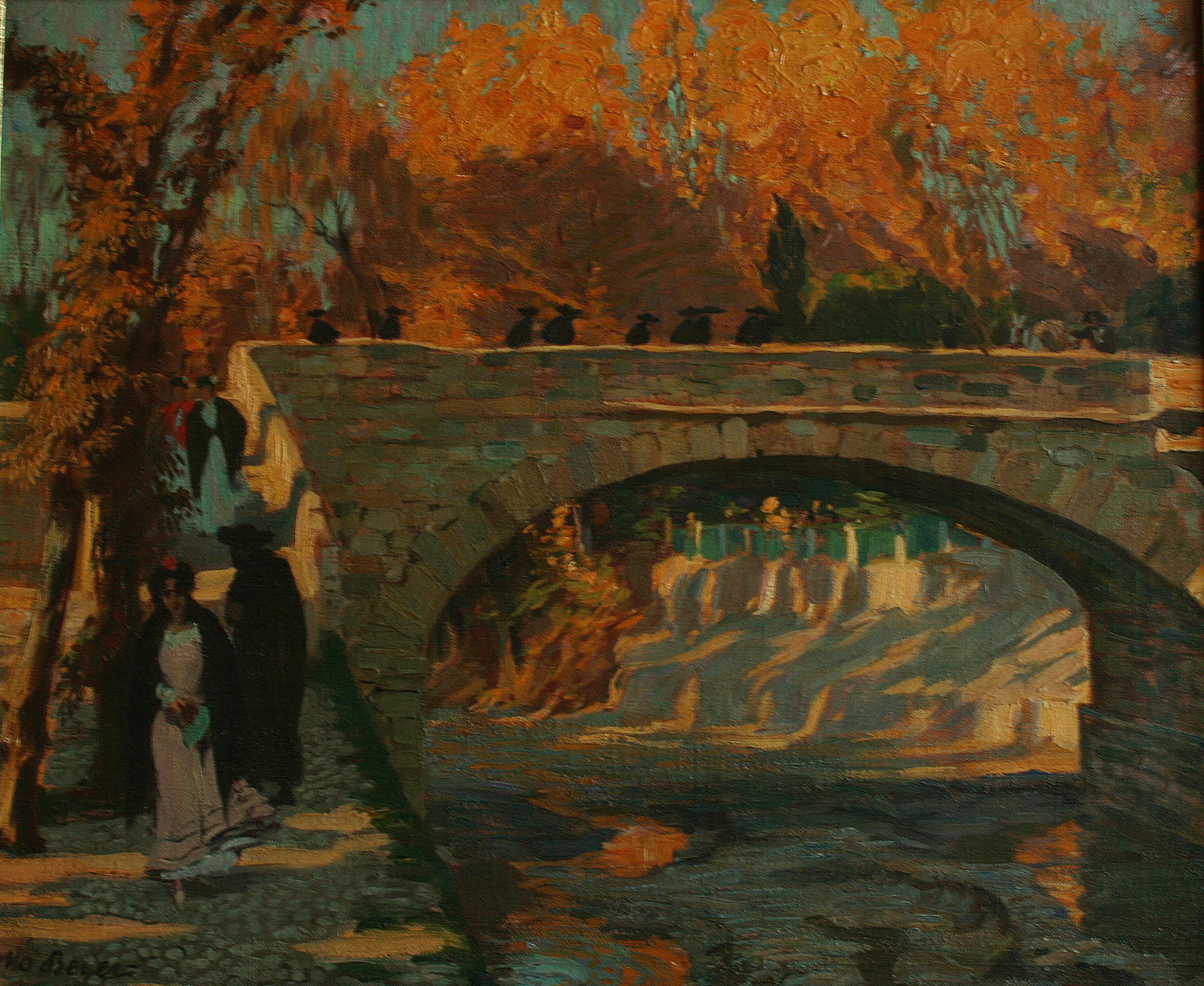 Otto Beyer Landscape Painting - Abendsomme in Granada / Evening Sun in Granada