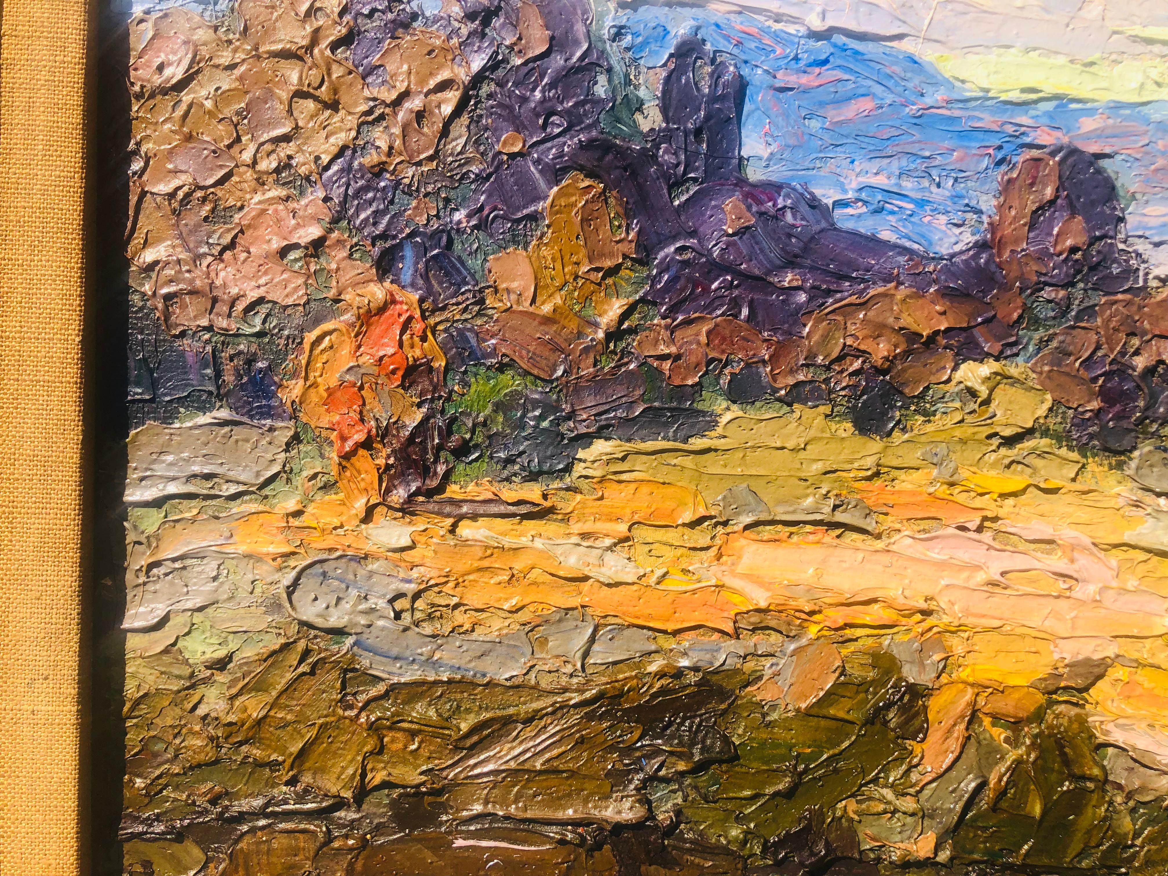 Brilliante Antico 1920 FAUVIST Paesaggio Woodstock Artista Otto Bierhals 5