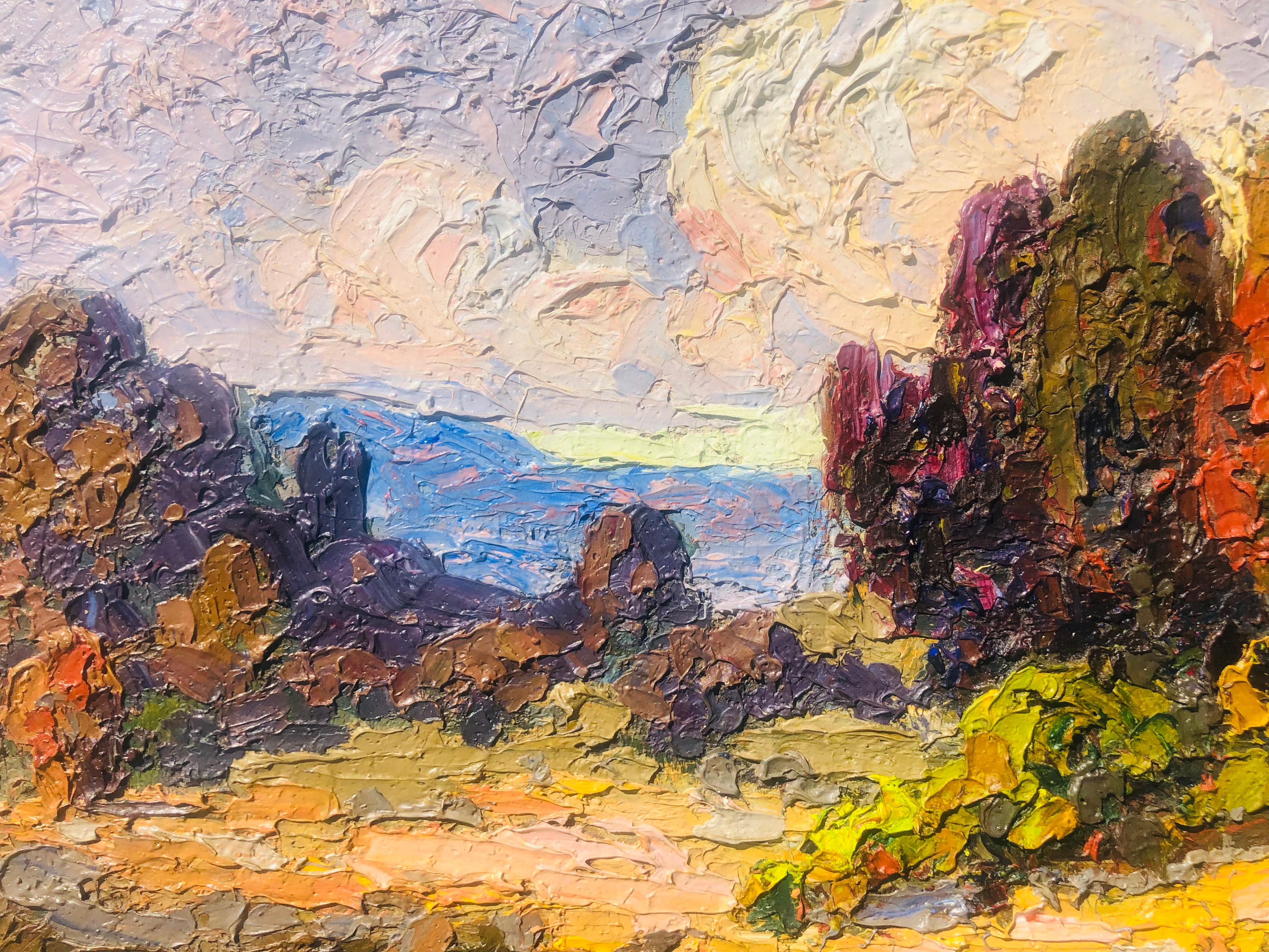 Brilliante Antico 1920 FAUVIST Paesaggio Woodstock Artista Otto Bierhals 7