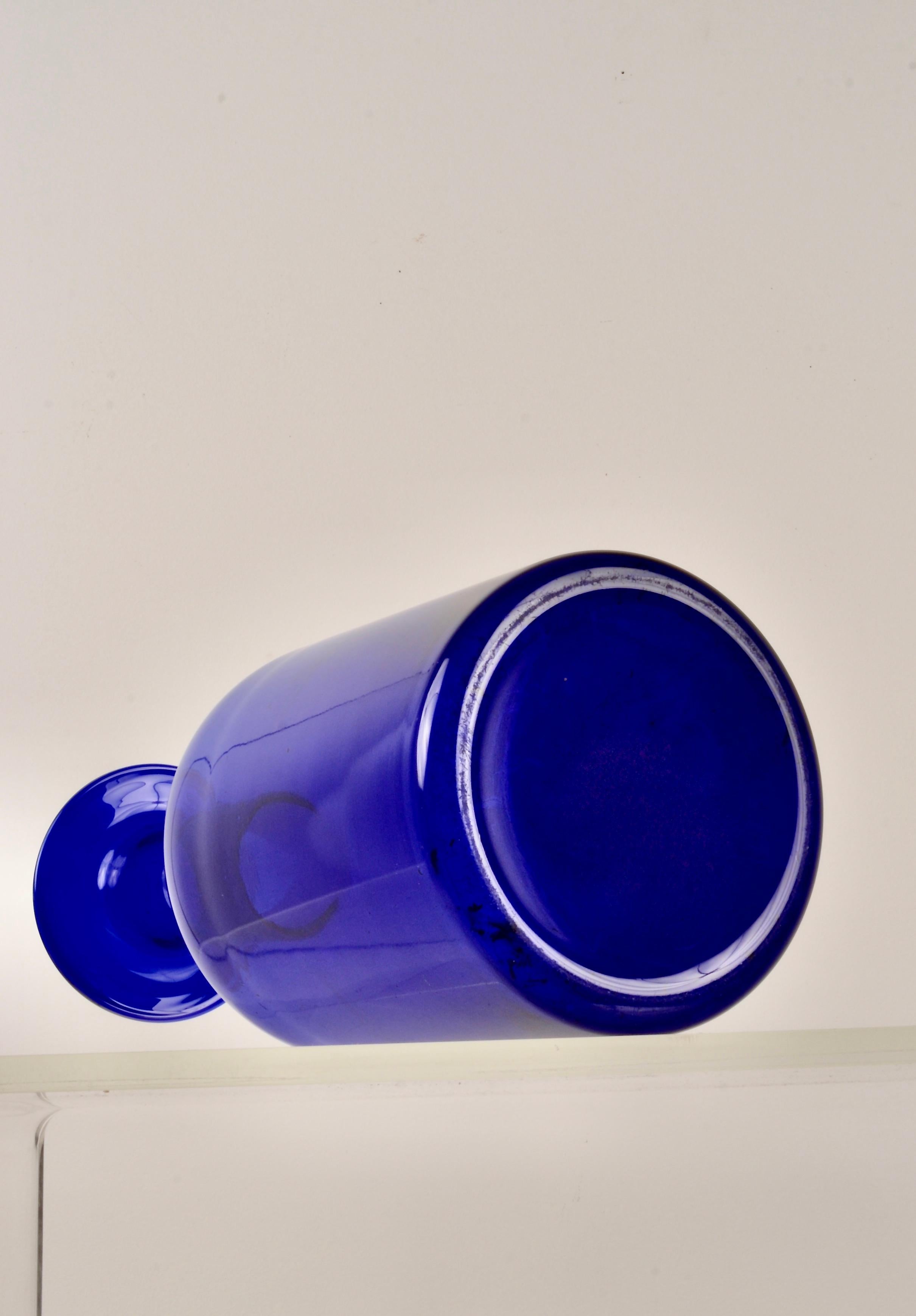 Mid-20th Century Otto Brauer Cobolt Blue Glass Vase for Holmegaard, Denmark, 1960s