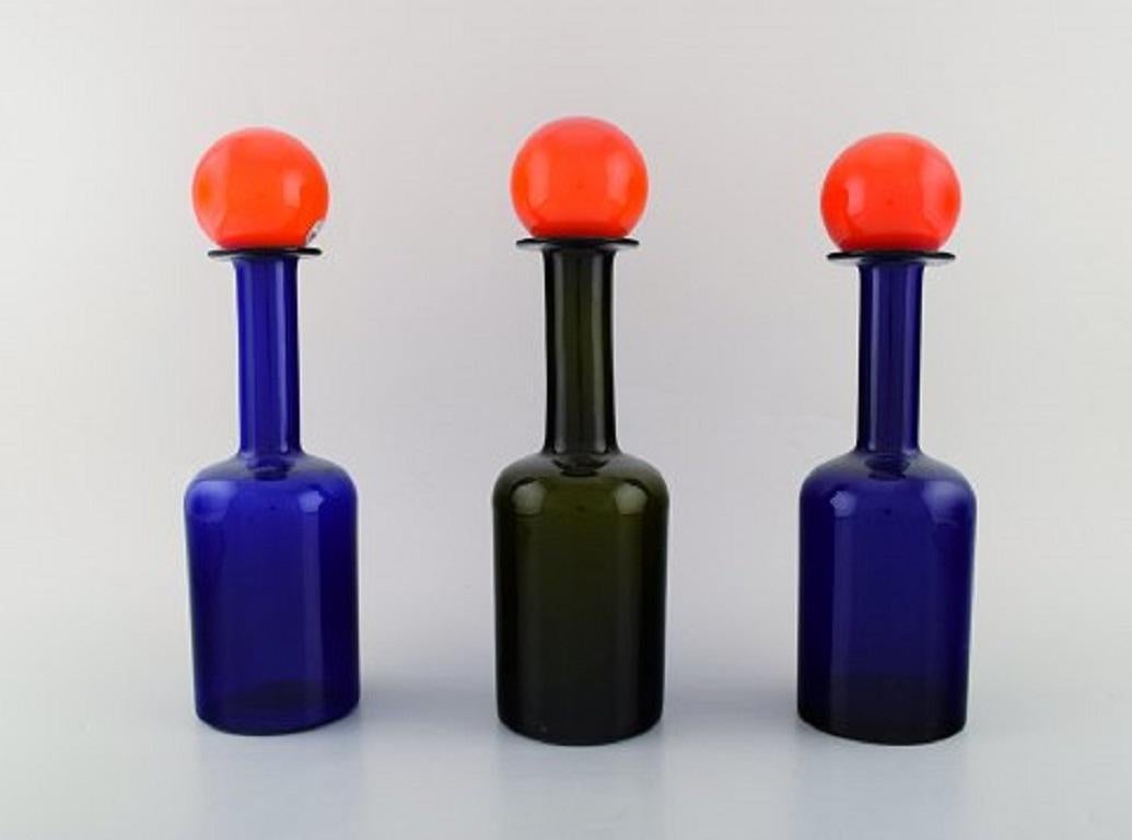 Scandinavian Modern Otto Brauer for Holmegaard, a Collection of Five Large Vases / Bottles