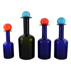Otto Brauer for Holmegaard, a Collection of Four Large Vases / Bottles